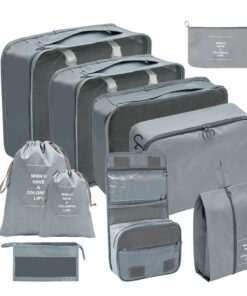10-Piece Set Packing Cubes Luggage Packing Organizers for Travel - Grey