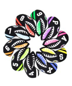 10 Piece Waterproof Shark Golf Club Golf Iron Headcovers