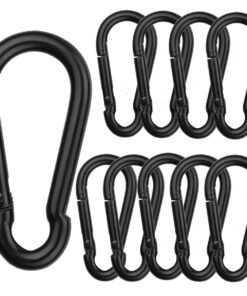 10 Pieces Black Carabiner Clips-6cm