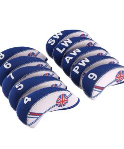 10 Pieces UK Flag Neoprene Golf Club Protective Head Cover Set