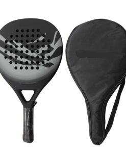 100% Carbon Light Weight Padel Racquet With Non Slip Grip & Case - Grey