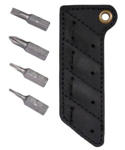 100% Leather EDC Sheath Keyring including 6.35mm Screwdriver Bits