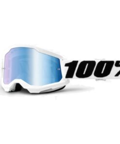 100% Strata 2 Goggle Everest - Mirror Blue Lens - White Frame