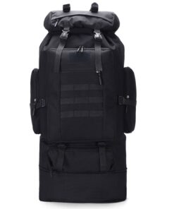 100L Large Capacity Expanded Outdoor Military Hiking Backpack - Black