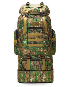 100L Large Capacity Expanded Outdoor Military Hiking Backpack - Woodland Camo