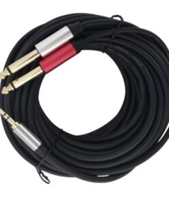 10m Microphone Cable with S3.5mm 2xS6.35mm Versatile Audio Connectivity