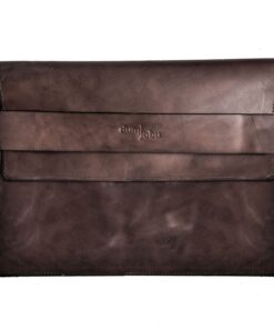 11" Genuine Leather Unlined Laptop Sleeve - Saddle