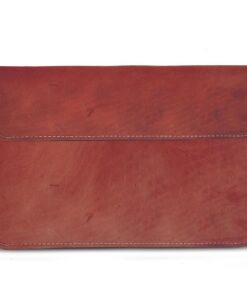 11 Inch Genuine Leather Laptop Sleeve - Square flap - Cherry