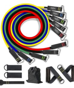 11 Pieces Resistance Bands Set Home Gym Exercise Training Tubes Natural Rubber