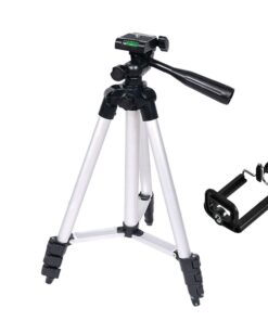 110cm Portable Aluminium Travel Tripod with Phone Mount Adapter - Silver