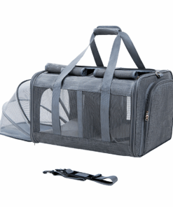 113CM DogCat Portable Double Pet Carrier Expandable Collapsible Lightweight - Grey