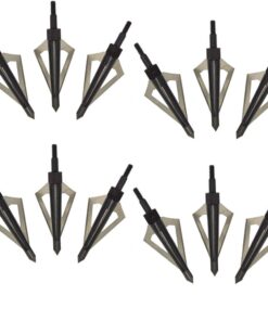 12 Broadheads Arrow Heads - 3 Blade Archery Hunting Broadheads