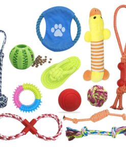 12 Pack Dog Rope Toys Almost Indestructible Chew Toys Squeaky Chicken Shaped