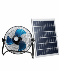 12" Rechargeable Solar Fan 10W Solar Panel 12W 9V 3 Speed Oscillatiing Fan