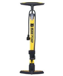 120PSI Alloy Floor Pump with Gauge Yellow