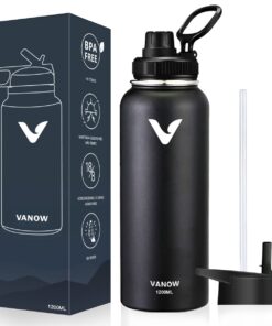 1.2L Leak Proof Water Stainless Steel Double Wall Flask Water Bottle-Black