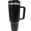 1.2L Tumbler with Handle Straw Lid, Stainless Steel Travel Mug - Black