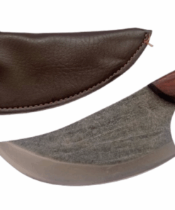 13'' inch Butcher Curved blade hunting Knife with Wood Handle and Sheath