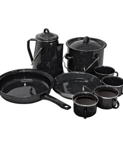 13 Piece Black enamel Camping Set