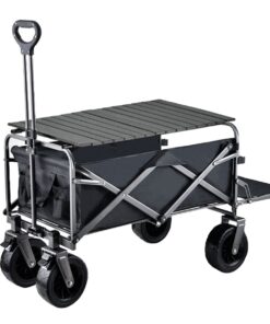130cm Extended Folding Camping Cart Wagon with Folding Table Plate