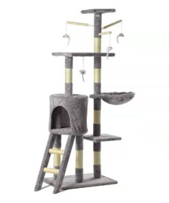 133CM Pet Cat Climbing Frame Tree Tower House Hammock Scratch Toy