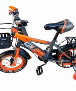 14'' Inch Grey And Orange Bicycle For Kids 4 To 6 Years With Training Wheels