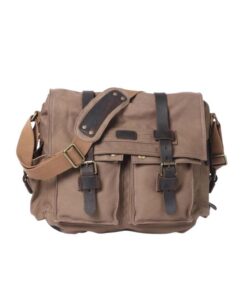 14" Unisex Canvas Crossbody Laptop Bag YU-1015 - Brown