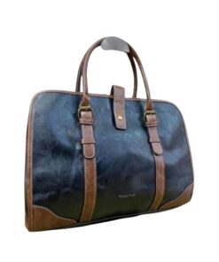 15" Double Buckle PU Leather Stylish Laptop Bag N116 - Light Brown