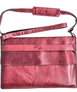 15" Genuine Leather Crossover Laptop Sleeve - Cherry