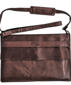 15" Genuine Leather Crossover Laptop Sleeve - Saddle