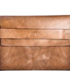 15" Genuine Leather Unlined Laptop Sleeve - Pecan