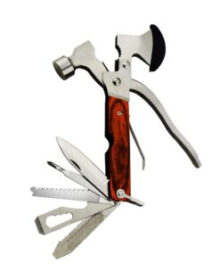 15-in-1 Wood Hammer Multi-Tool Pouch 25cm - Brown