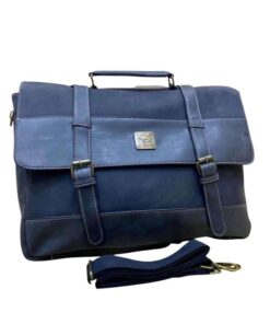 15 Inch Classic Cross Body Double Buckle Laptop Bag CR827 - Blue