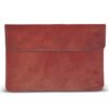 15 Inch Genuine Leather Laptop Sleeve - Square flap - Cherry