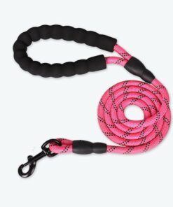 1.5 Meter Reflective Pet Rope Lead / Leash With Metal Clip Hook - Pink