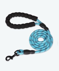 1.5 Meter Reflective Pet Rope Lead / Leash With Metal Clip Hook - Sky Blue