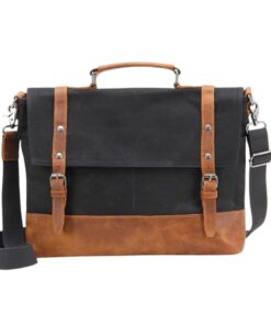 15" Multi Use Canvas Laptop Bag and Messenger Bag YU-2008-1 - Black