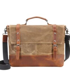 15" Multi Use Canvas Laptop Bag and Messenger Bag YU-2008-1 - Brown