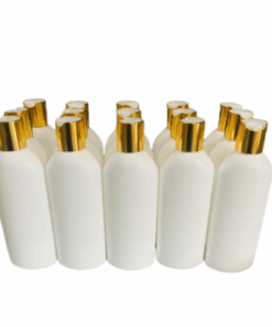 15 x 200ml White Luxurious HDPE Bottles with Gold + White Caps