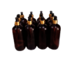 15 x 500ml Amber Luxurious PET Squat Bottles with a Gold + Black Spray Pump
