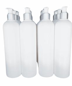 15 x 500ml White Tall HDPE Bottles With Silver and White Pump Spray