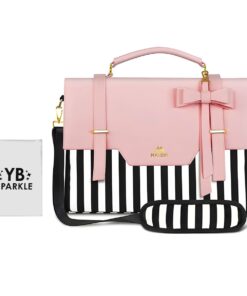 15.6" Stylish Laptop Bag Multifunctional Waterproof + Sparkle Storage Bag