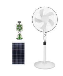 16" Solar Powered Ocillating Floor Fan And MultiFunctional Folding Fan
