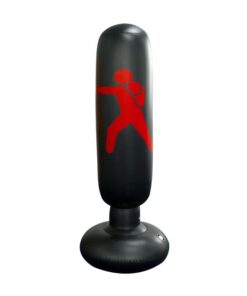1.6m Inflatable Fitness Boxing Column PVC Tumbler Fighting Column Vent Toy. - Black