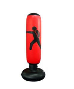 1.6m Inflatable Fitness Boxing Column PVC Tumbler Fighting Column Vent Toy. - Red