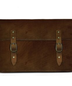 17 Inch Genuine Leather Laptop Sleeve With straps - All Saddle