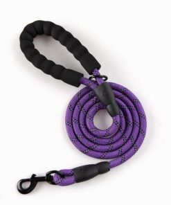 1.7 Meter Reflective Pet Rope Lead / Leash With Metal Clip Hook - Purple