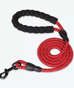 1.7 Meter Reflective Pet Rope Lead / Leash With Metal Clip Hook - Red
