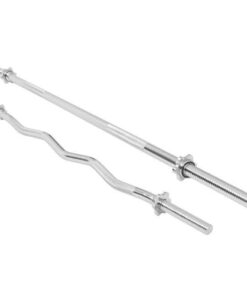 170cm and 120cm Set Barbel and Curl Bar with Star Collars Offers Extra Grip