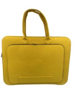 17.3 Inch Felt Laptop Sleeve Case Computer Purse Handbag with Zipper - Yellow